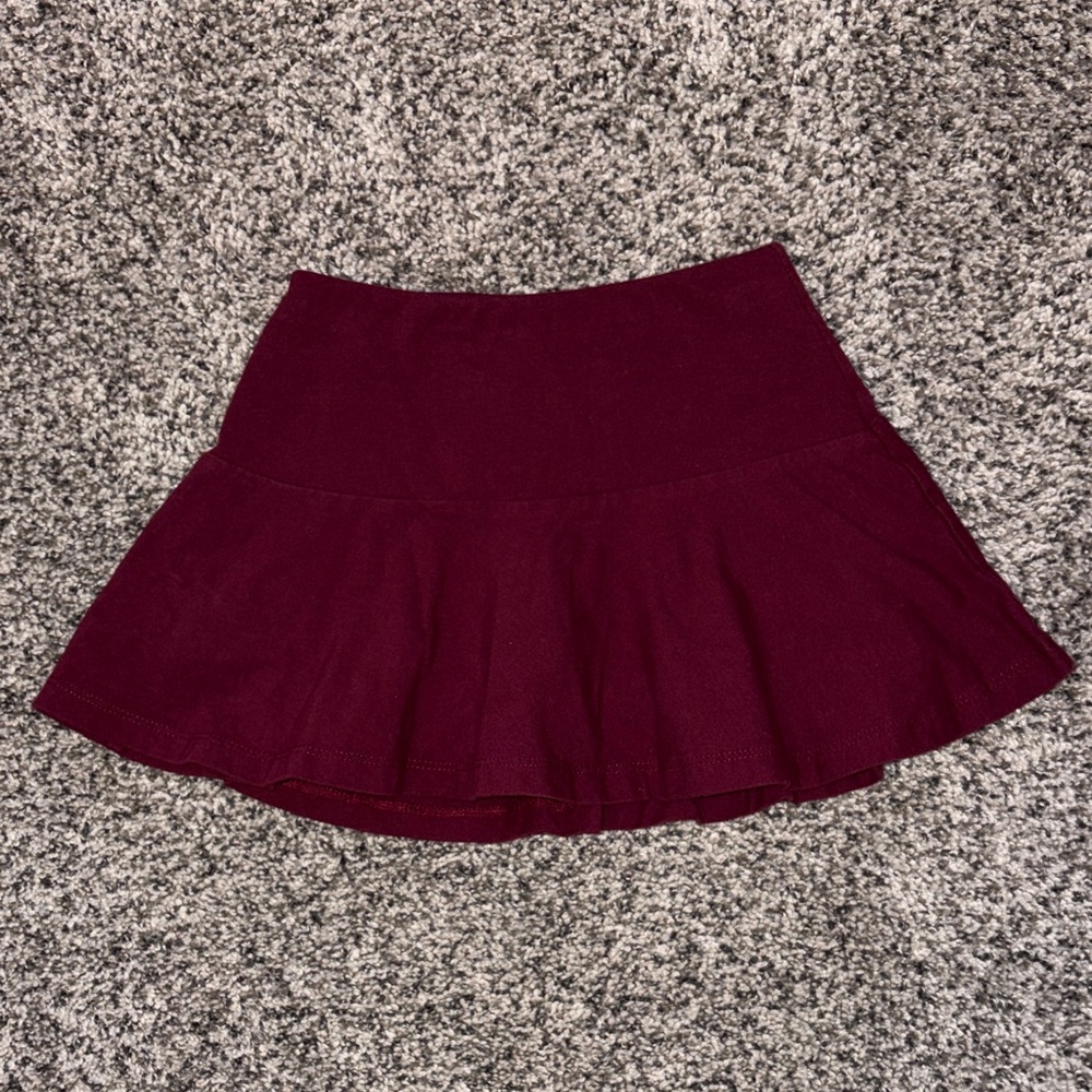 Lands' End Deep Burgundy Skater Skirt